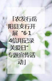 农发行岳阳县支行开展“6·14信用记录关爱日” 专题宣传活动