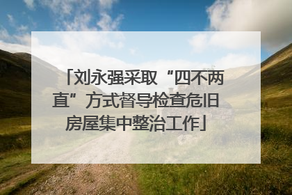 刘永强采取“四不两直”方式督导检查危旧房屋集中整治工作