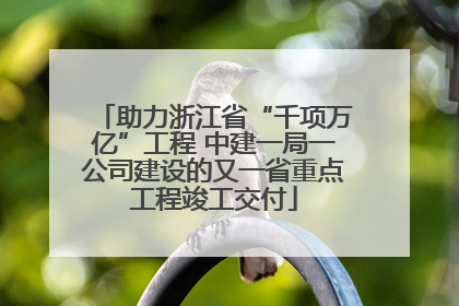 助力浙江省“千项万亿”工程 中建一局一公司建设的又一省重点工程竣工交付