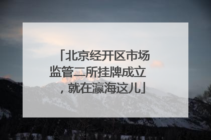 北京经开区市场监管二所挂牌成立，就在瀛海这儿