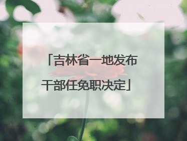吉林省一地发布干部任免职决定