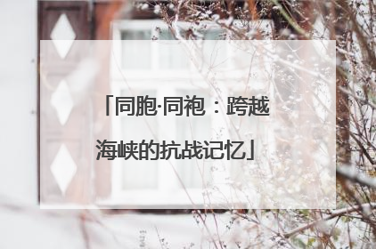 同胞·同袍：跨越海峡的抗战记忆