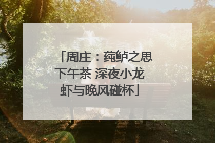 周庄：莼鲈之思下午茶 深夜小龙虾与晚风碰杯