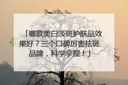 哪款美白淡斑护肤品效果好？三个口碑厉害祛斑品牌，科学拿捏！
