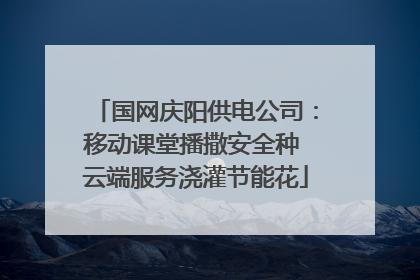 国网庆阳供电公司：移动课堂播撒安全种 云端服务浇灌节能花