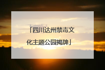 四川达州禁毒文化主题公园揭牌