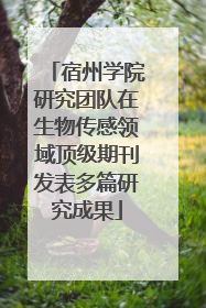 宿州学院研究团队在生物传感领域顶级期刊发表多篇研究成果
