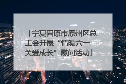宁夏固原市原州区总工会开展“情暖六一 关爱成长”慰问活动