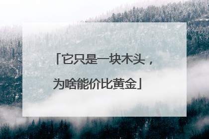 它只是一块木头，为啥能价比黄金