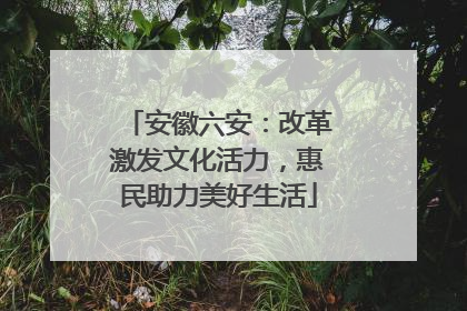 安徽六安：改革激发文化活力，惠民助力美好生活