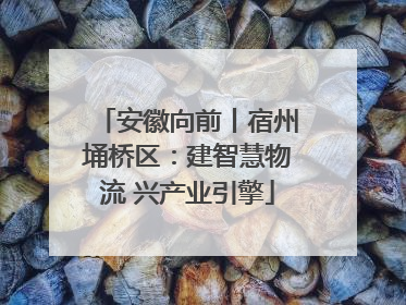 安徽向前丨宿州埇桥区：建智慧物流 兴产业引擎