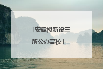安徽拟新设三所公办高校
