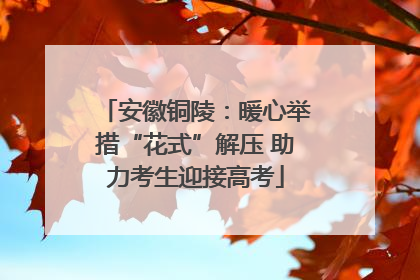 安徽铜陵：暖心举措“花式”解压 助力考生迎接高考