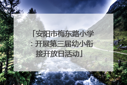 安阳市梅东路小学：开展第三届幼小衔接开放日活动