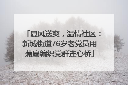 夏风送爽，温情社区：新城街道76岁老党员用蒲扇编织党群连心桥