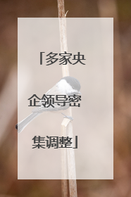 多家央企领导密集调整