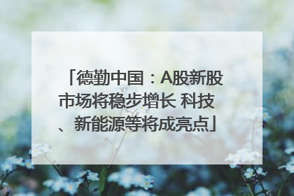 德勤中国：A股新股市场将稳步增长 科技、新能源等将成亮点