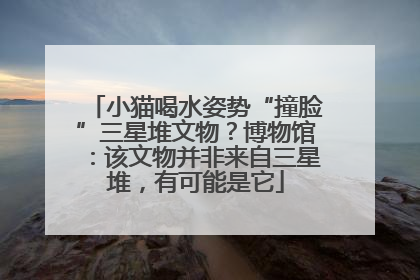 小猫喝水姿势“撞脸”三星堆文物？博物馆：该文物并非来自三星堆，有可能是它