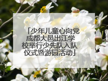 少年儿童心向党 成都大邑出江学校举行少先队入队仪式暨游园活动