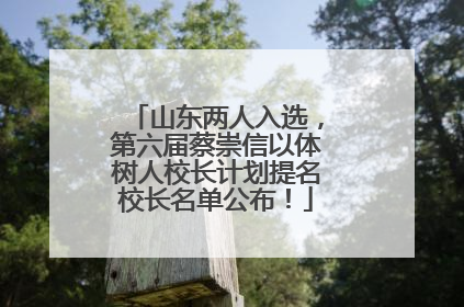 山东两人入选，第六届蔡崇信以体树人校长计划提名校长名单公布！