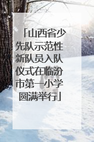 山西省少先队示范性新队员入队仪式在临汾市第一小学圆满举行