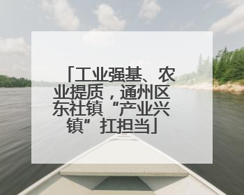工业强基、农业提质，通州区东社镇“产业兴镇”扛担当