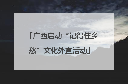 广西启动“记得住乡愁”文化外宣活动