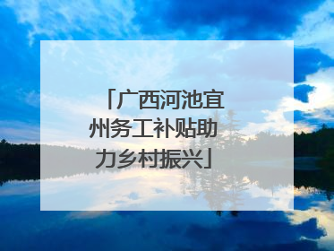 广西河池宜州务工补贴助力乡村振兴