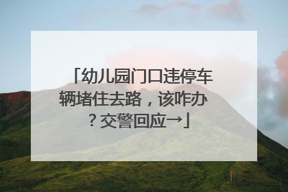 幼儿园门口违停车辆堵住去路，该咋办？交警回应→