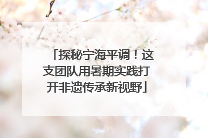 探秘宁海平调！这支团队用暑期实践打开非遗传承新视野