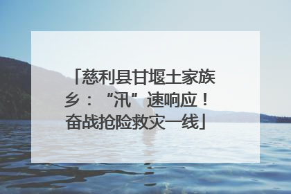 慈利县甘堰土家族乡：“汛”速响应！奋战抢险救灾一线