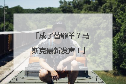 成了替罪羊？马斯克最新发声！