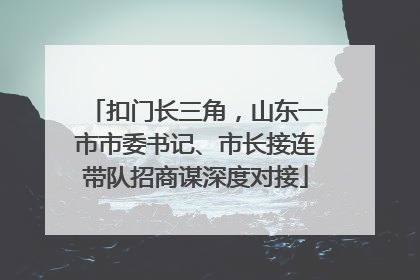 扣门长三角，山东一市市委书记、市长接连带队招商谋深度对接
