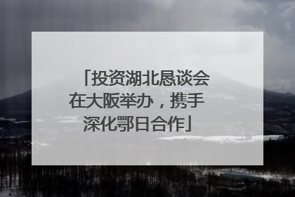 投资湖北恳谈会在大阪举办，携手深化鄂日合作