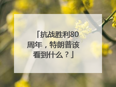 抗战胜利80周年，特朗普该看到什么？