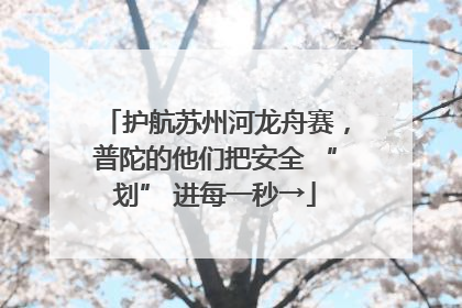 护航苏州河龙舟赛，普陀的他们把安全 “划” 进每一秒→
