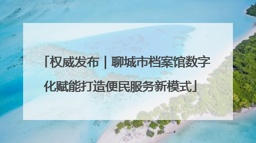 权威发布｜聊城市档案馆数字化赋能打造便民服务新模式