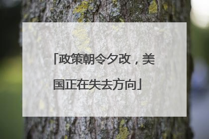 政策朝令夕改，美国正在失去方向