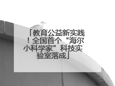 教育公益新实践！全国首个“海尔小科学家”科技实验室落成
