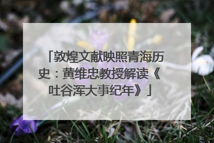 敦煌文献映照青海历史：黄维忠教授解读《吐谷浑大事纪年》
