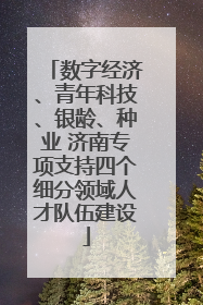 数字经济、青年科技、银龄、种业 济南专项支持四个细分领域人才队伍建设