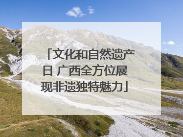 文化和自然遗产日 广西全方位展现非遗独特魅力