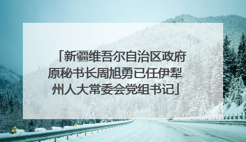 新疆维吾尔自治区政府原秘书长周旭勇已任伊犁州人大常委会党组书记