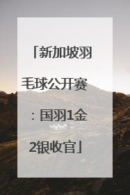 新加坡羽毛球公开赛：国羽1金2银收官