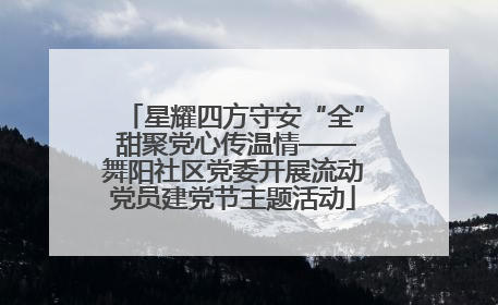星耀四方守安“全” 甜聚党心传温情——舞阳社区党委开展流动党员建党节主题活动