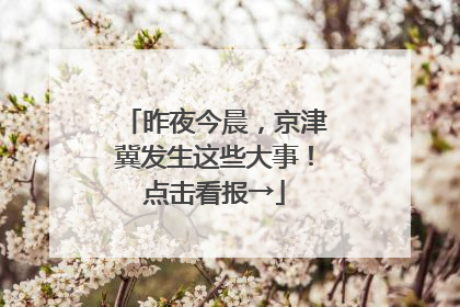 昨夜今晨，京津冀发生这些大事！点击看报→