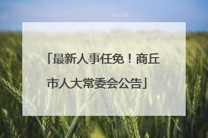 最新人事任免！商丘市人大常委会公告
