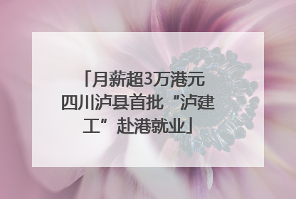 月薪超3万港元 四川泸县首批“泸建工”赴港就业