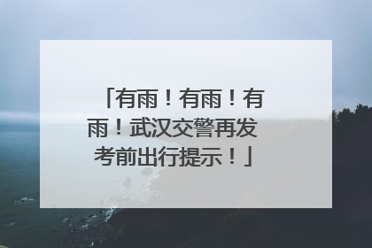 有雨！有雨！有雨！武汉交警再发考前出行提示！