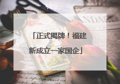 正式揭牌！福建新成立一家国企